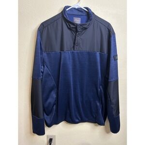 Greg Norman for Tasso Elba HydroTech Pullover Mens Large Blue Black Golf Jacket